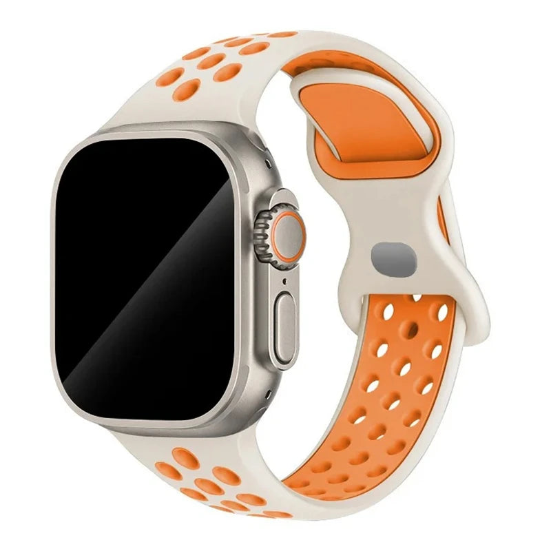 Sportliches Silikonarmband kompatibel mit Smartwatch 38-49 mm Modelle