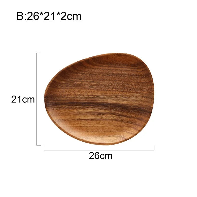 Massivholz Teller oval - E 13x16cm