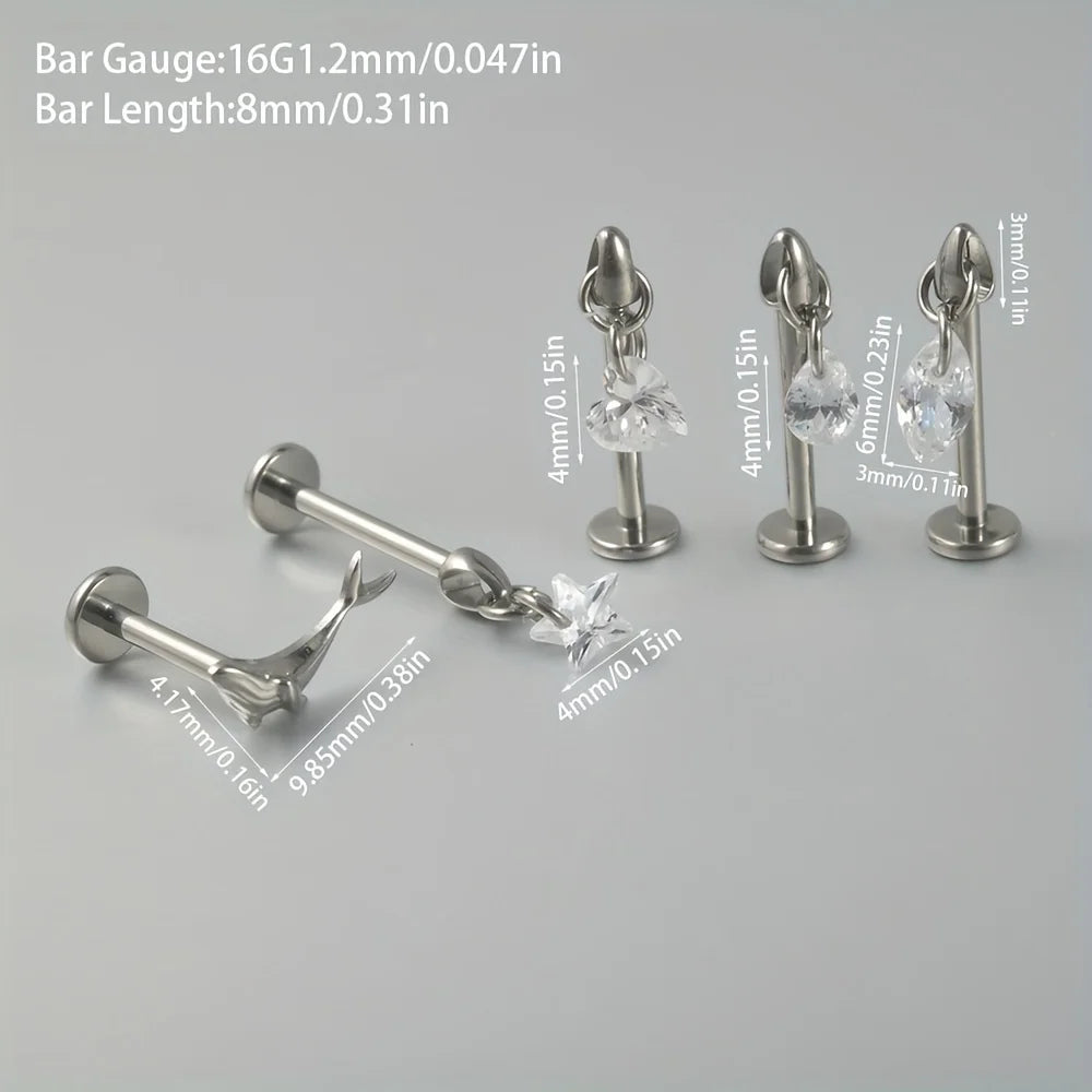 Hypoallergener Titan Ohrstecker mit Zirkon für klaren Stil