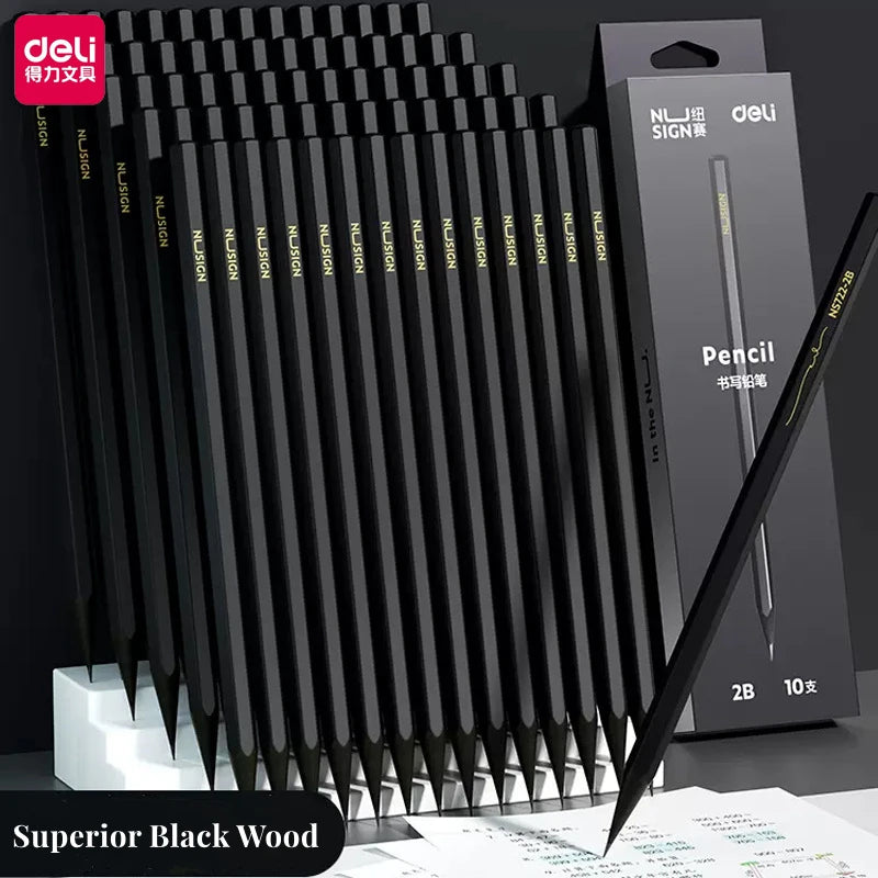 Schwarzes Holz Graphit Bleistift Set HB 2B Mine 10 Stk Büro Schreiben Malen