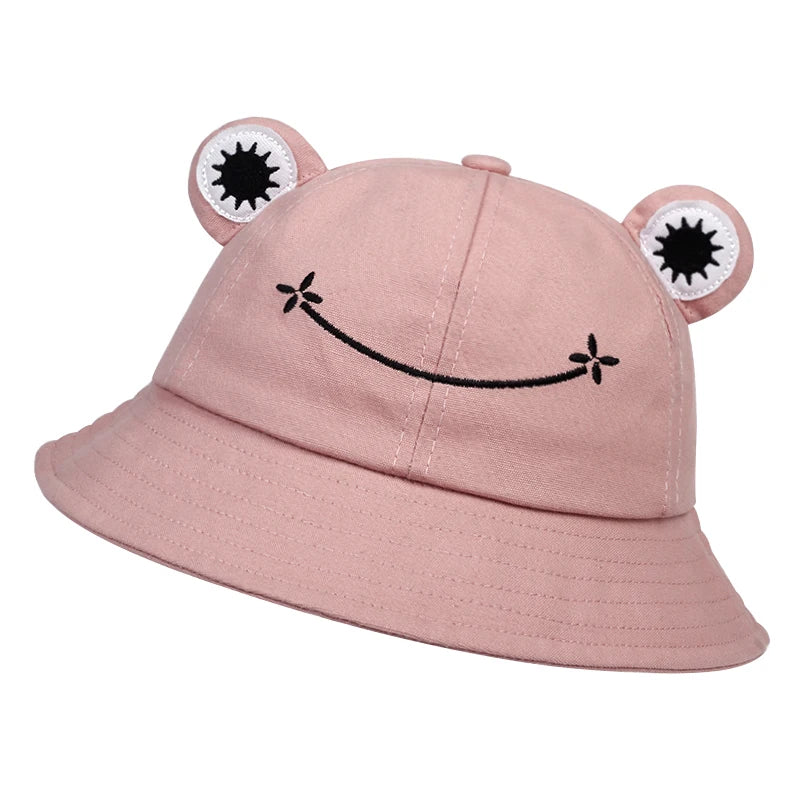 Leichter Baumwoll-Eimerhut mit Frosch-Design – Stylischer Sonnenschutz für Damen