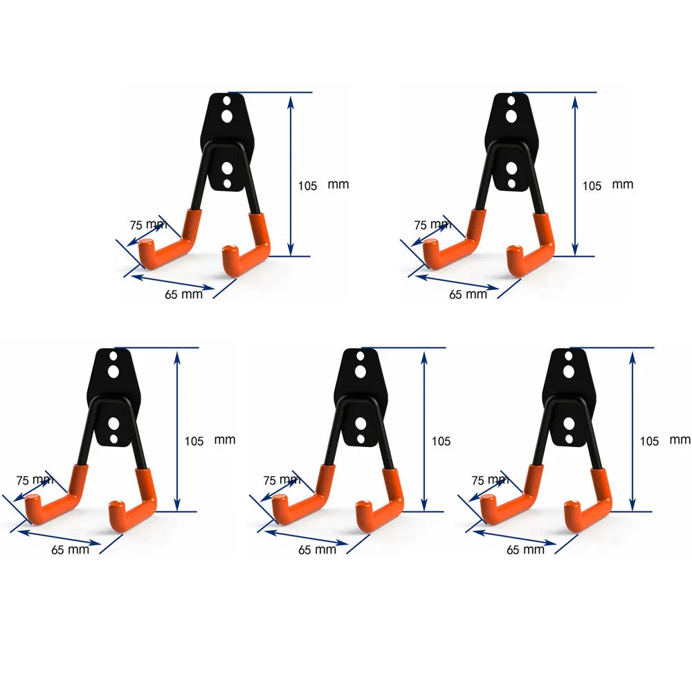 Robuster Heavy Duty Metallhaken mit Anti-Rutsch-Gummi, rostfrei, Orange