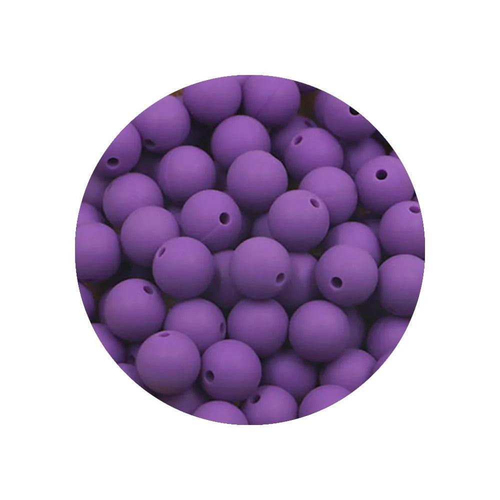 50x Runde Silikonperlen 9 12 15mm für DIY Schmuck & Babyartikel