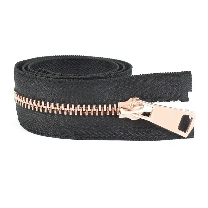 2er Set Metall Reißverschlüsse #5 Auto Lock für Jacken, Taschen, Bekleidung 15-80cm