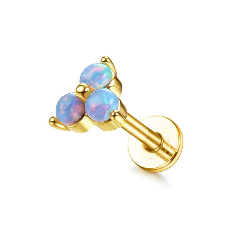 16G Edelstahl Knorpel Ohrstecker mit flacher Rückseite für Damen