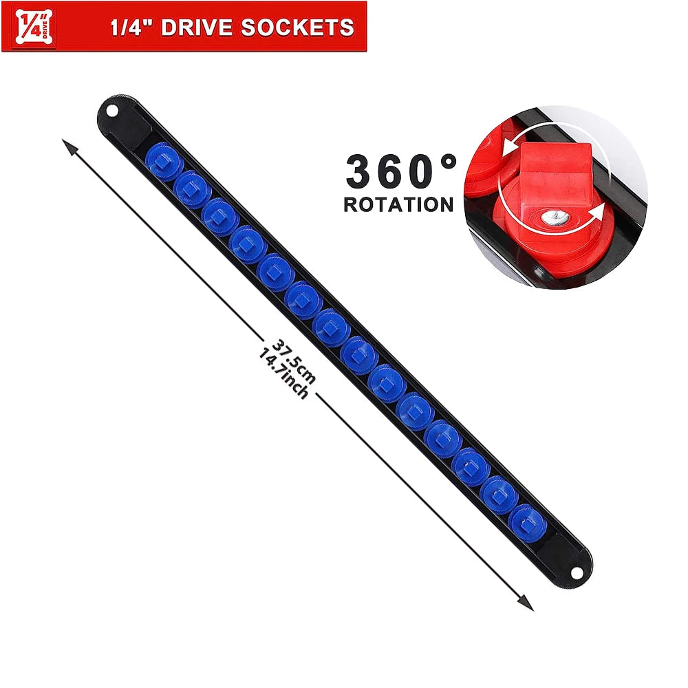 360° Drehbarer ABS Sockel Organizer mit 1/4, 3/8 und 1/2 Zoll Halter