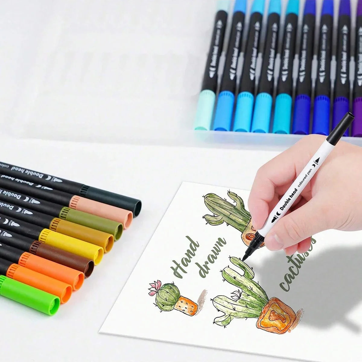 120 Farben Dual Tip Marker Set für Manga Kunst und Aquarell Zeichnung