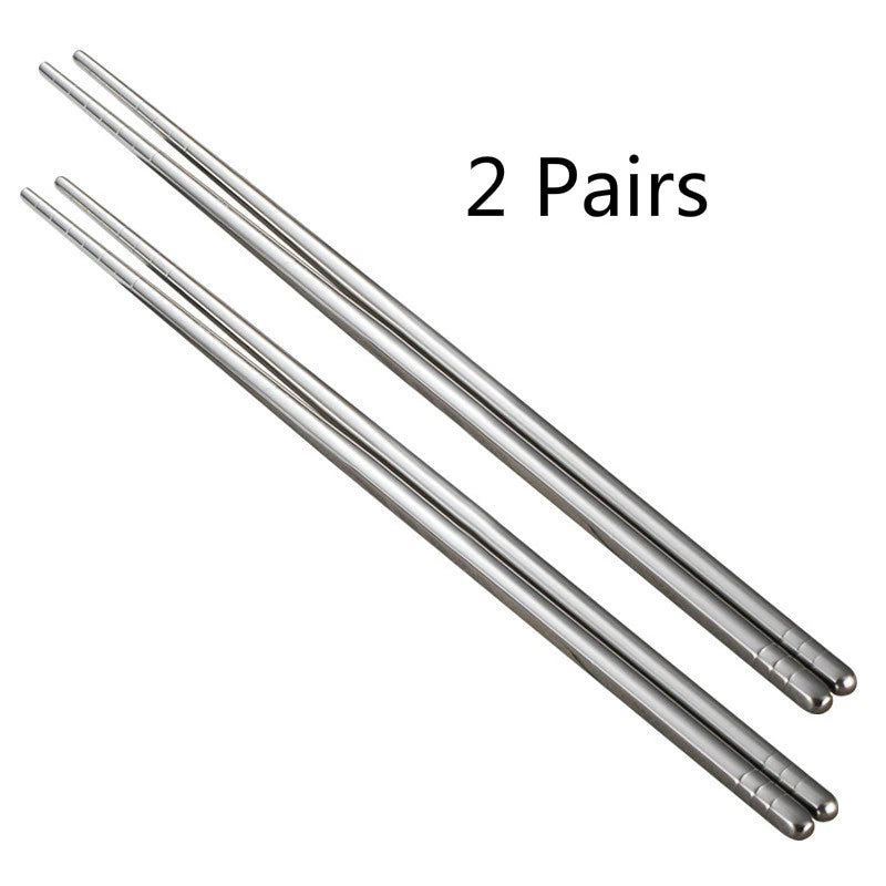 5 Paar rutschfeste Essstäbchen aus 304 Edelstahl für Sushi und asiatische Küche