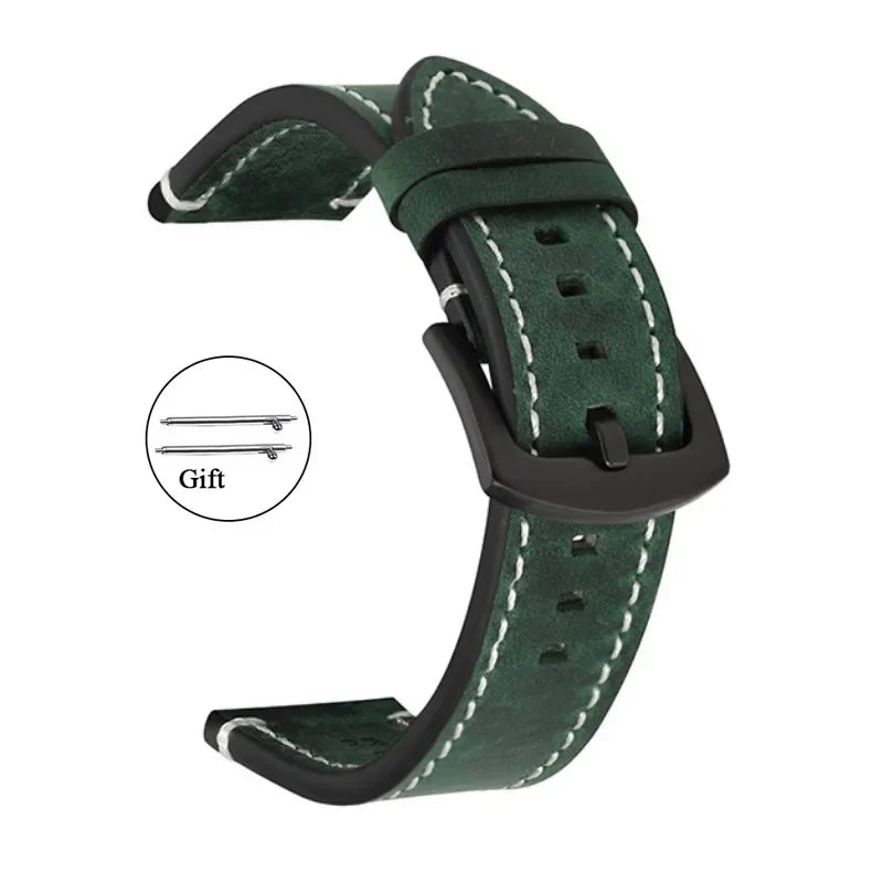 Retro-Uhrenarmband aus Kalbsleder in verschiedenen Bandbreiten 18-24 mm