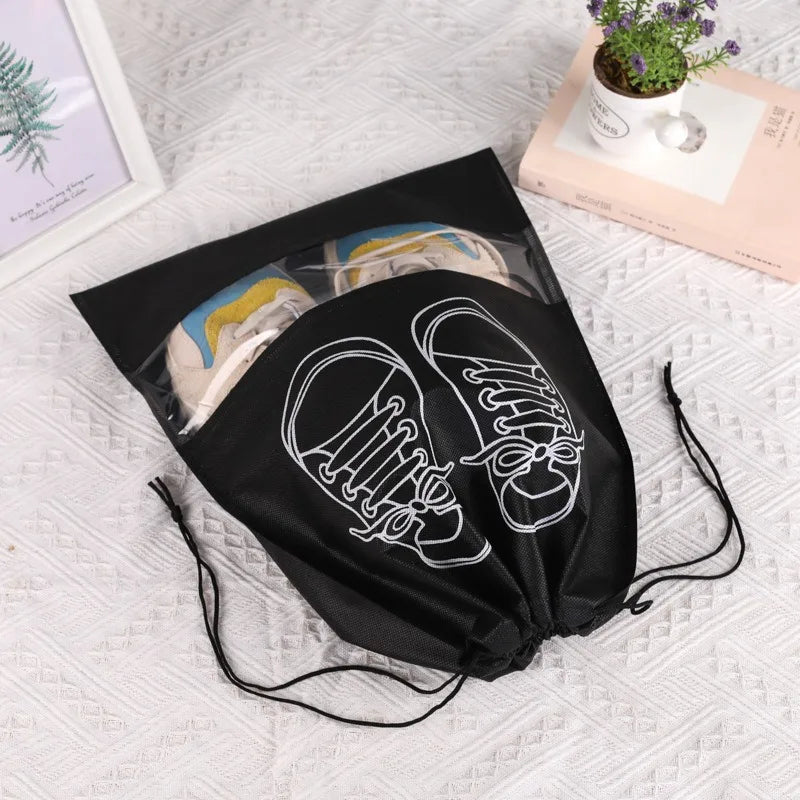 10er Pack Vlies Schuhbeutel staubdicht - feuchtigkeitsbeständig für Reise - Zuhause