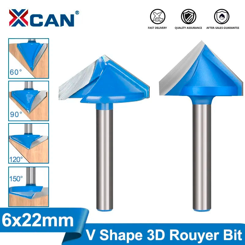 Präzision trifft Vielseitigkeit: 6x22 mm V-förmiger Vollhartmetall-Fräser, 60-150° Winkel