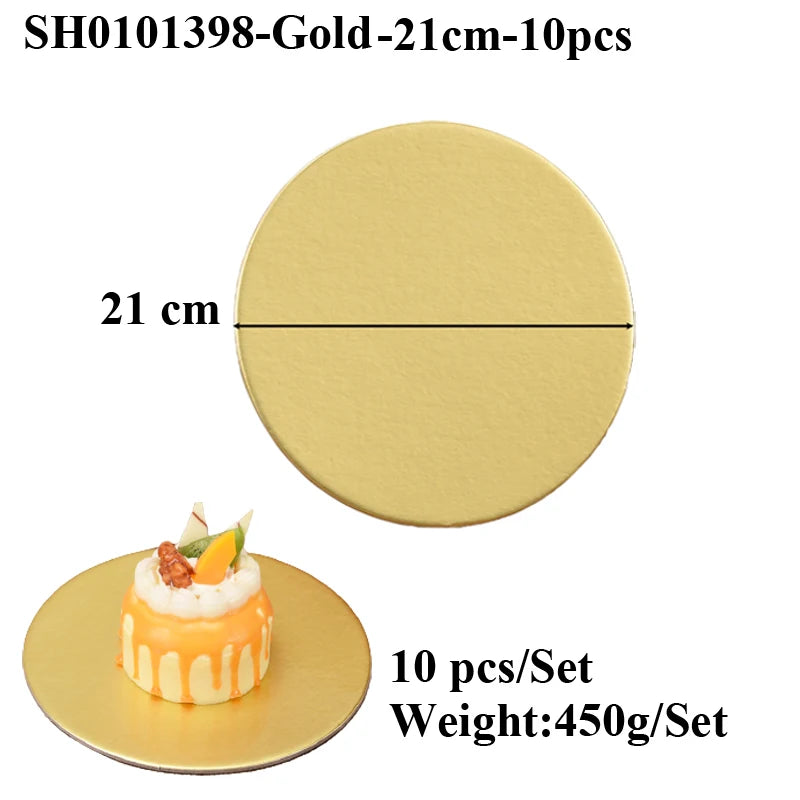 Runde Kuchenkartons 10-30 cm mit goldener oder silberner Beschichtung