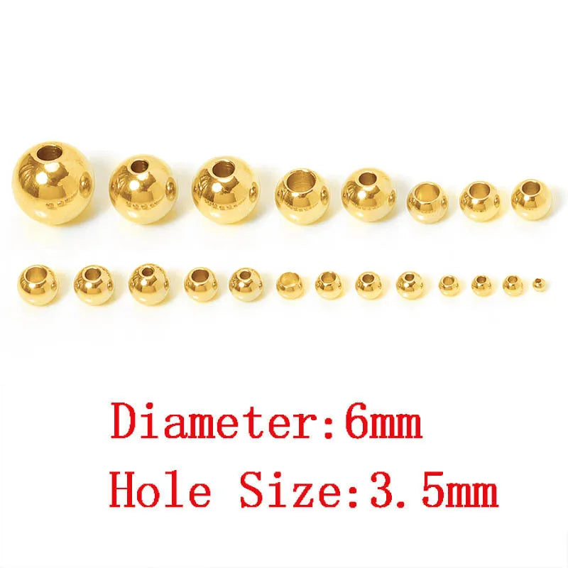 Edelstahl Gold Spacer Perlen Set 100 Stück Verschiedene Größen DIY