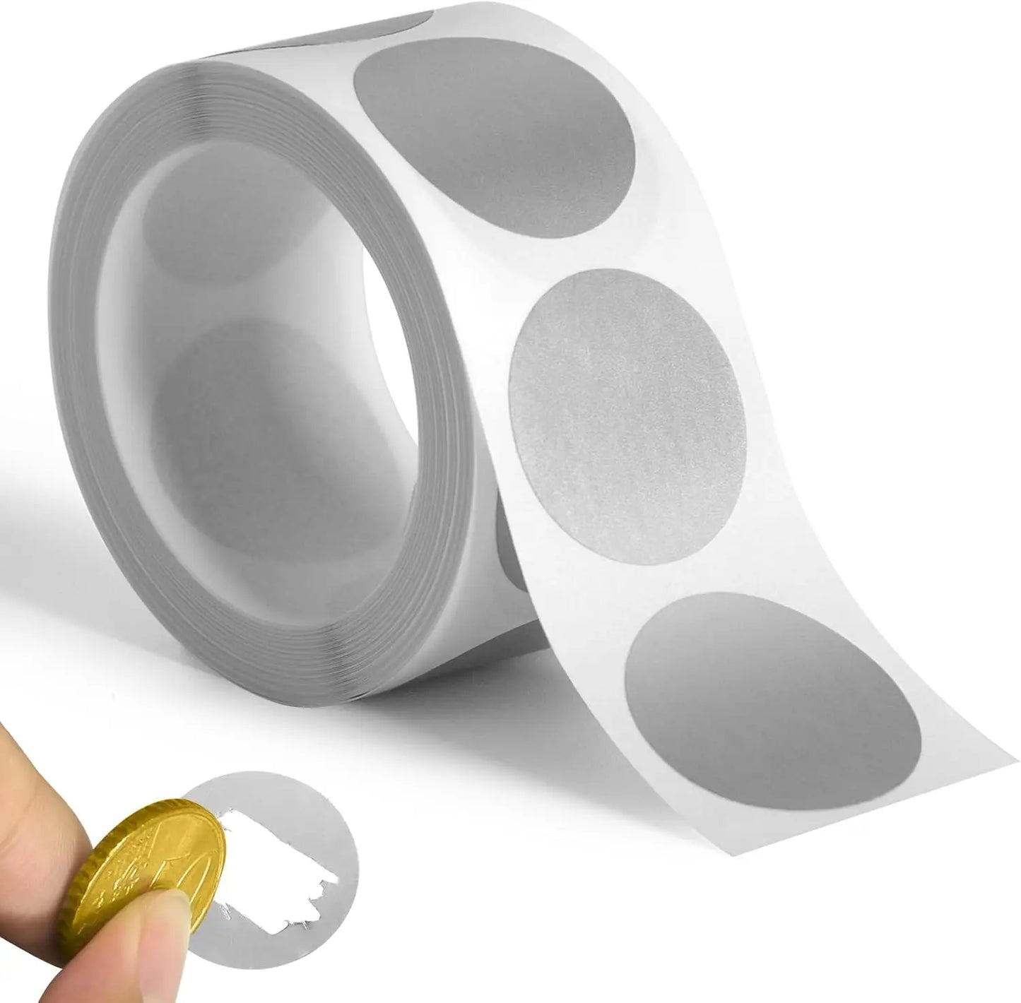 300 selbstklebende, runde Rubbelaufkleber 2,5 cm für Kinder - Partyspaß