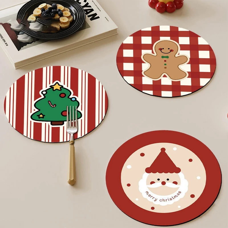 Runder Wärmeisolierender Untersetzer Weihnachten Design für Esstisch
