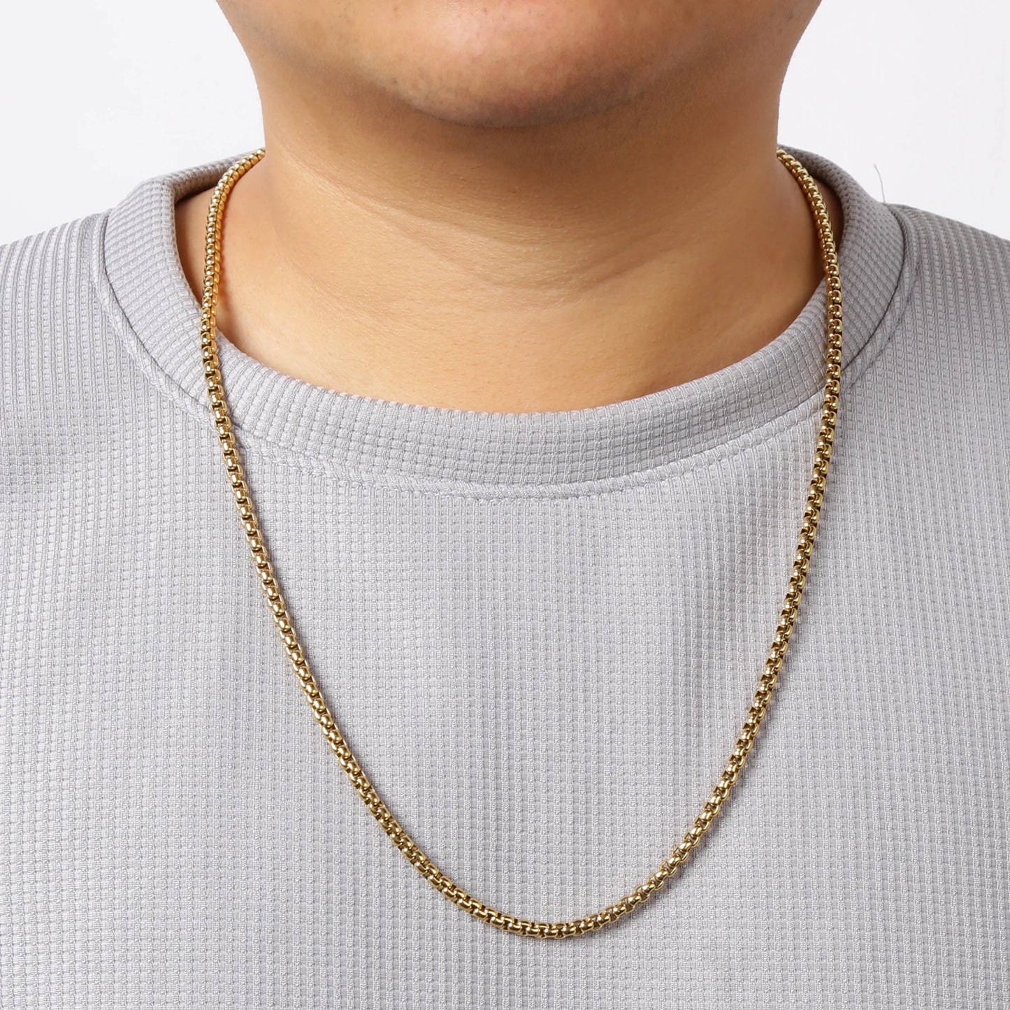 Schwarze Box Link Kette Edelstahl 2mm bis 5mm für Männer und Frauen-Yabubest - Home & More