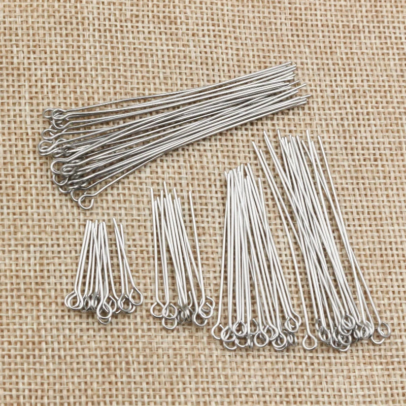 100 teiliges Set Edelstahl Auge Pins in verschiedenen Größen für Schmuckherstellung-Yabubest - Home & More