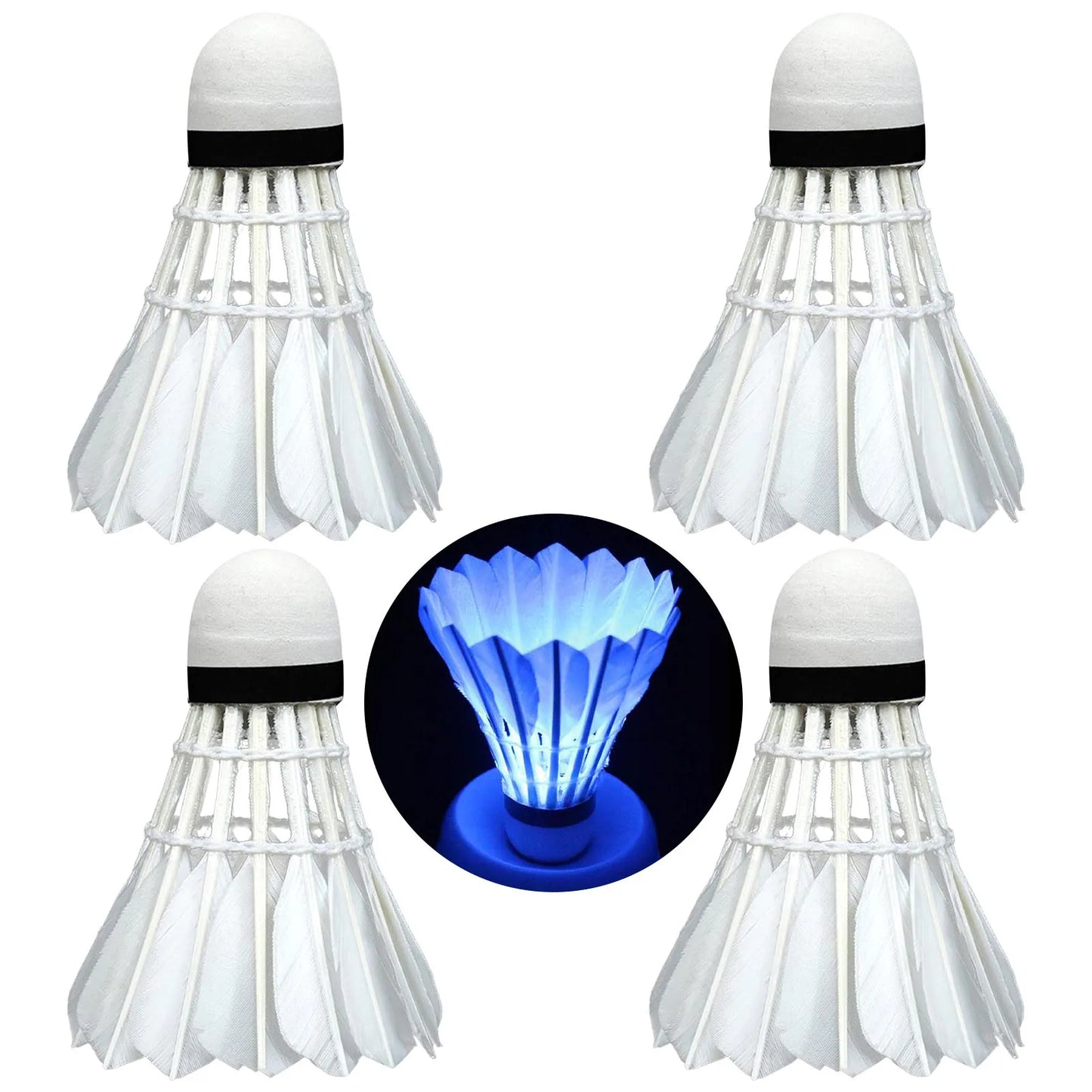 4 Stück LED-Badminton-Federbälle für Indoor und Outdoor-Yabubest - Home & More