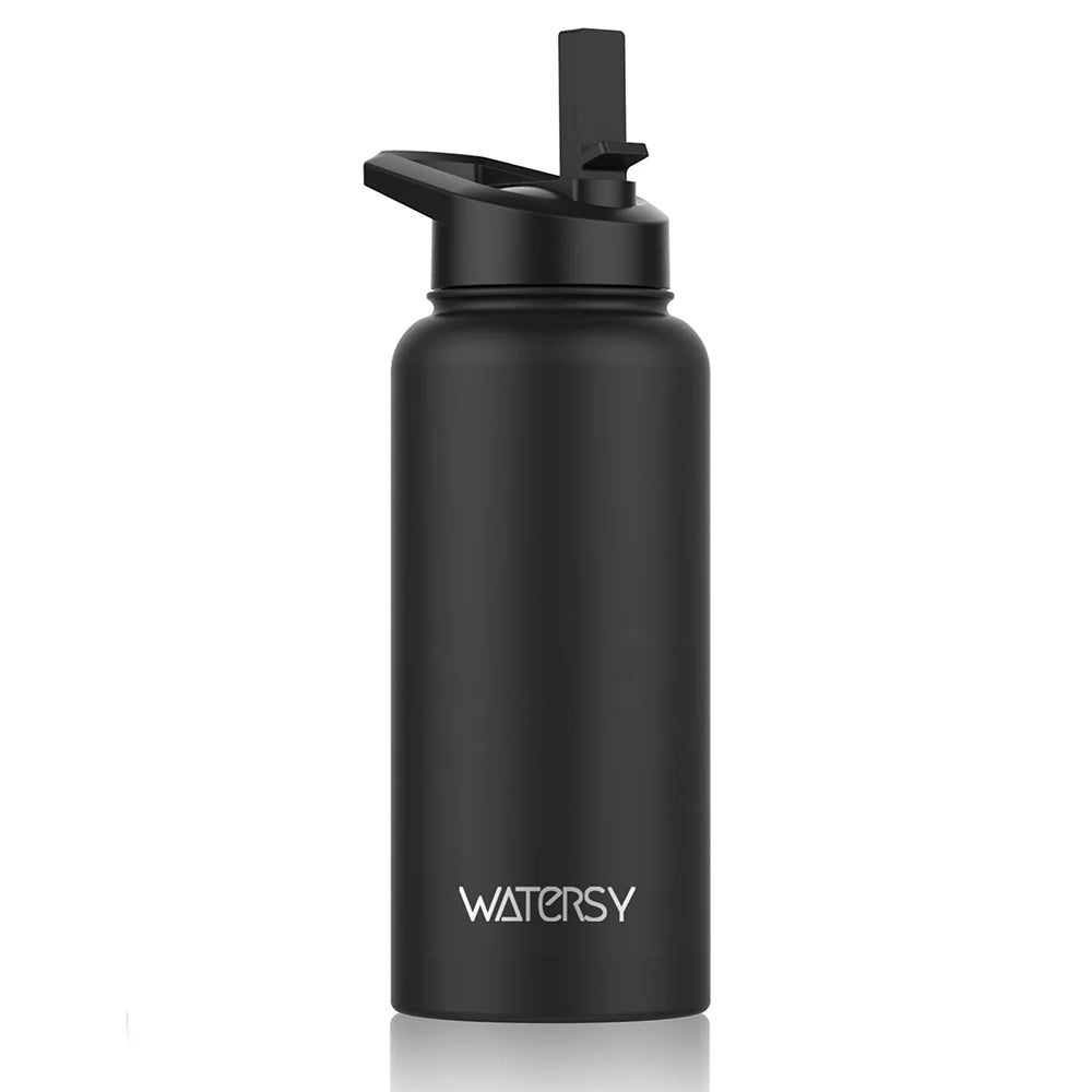 Großer 900ml Edelstahl Thermobecher mit Griff – Isoliert für Büro & Sport