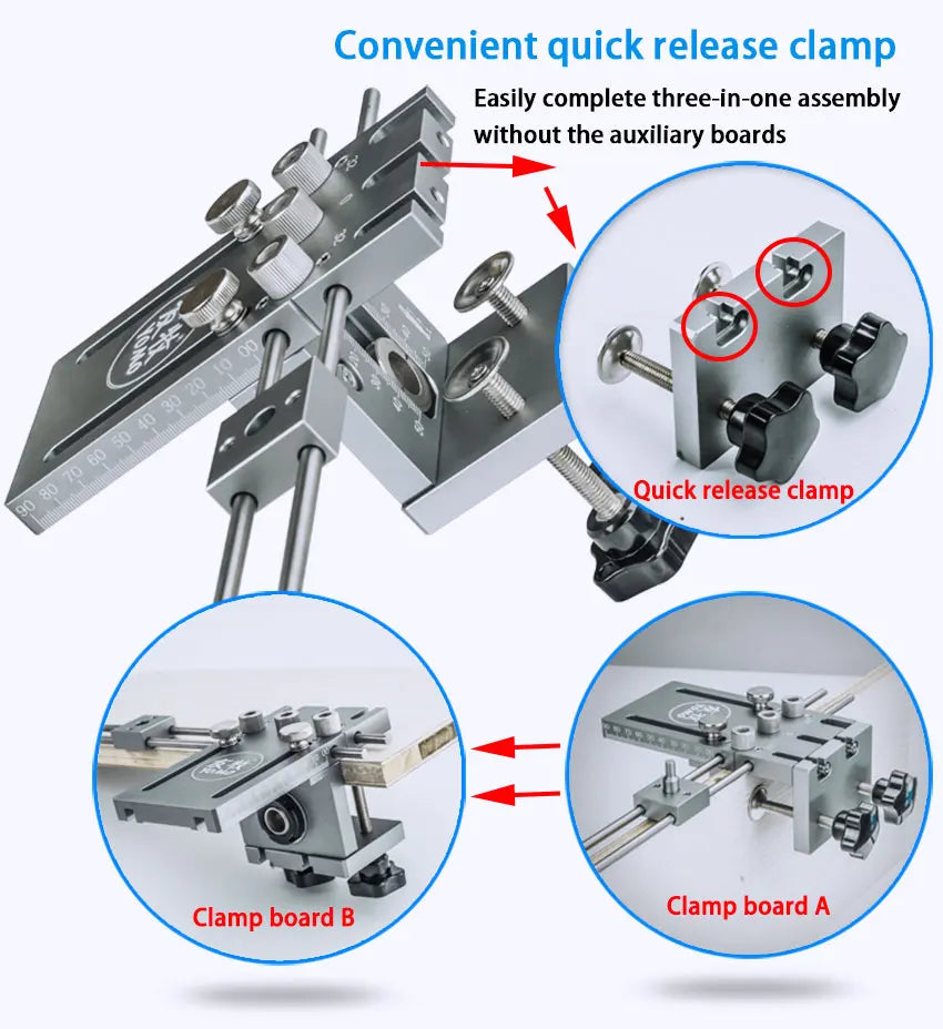 YOMO 3-in-1 Dübelvorrichtung für Möbel - Holzbohrer Locator-Yabubest - Home & More
