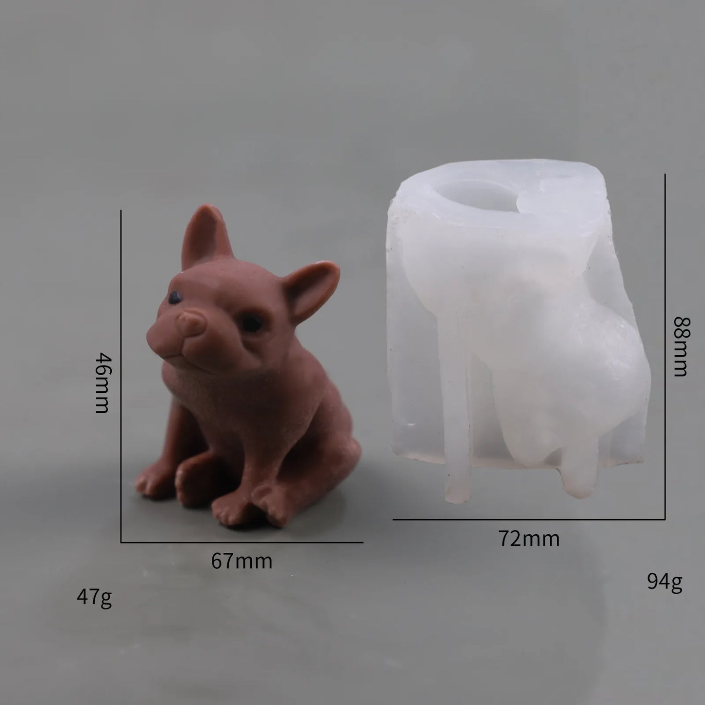 Niedliche Hundekerze in Silikonform – 3D Tier Statue