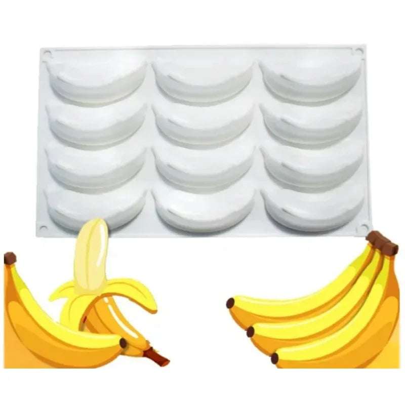12 Löcher Bananenkuchen Backform – Antihaft Silikon, hitzebeständig - vielseitig