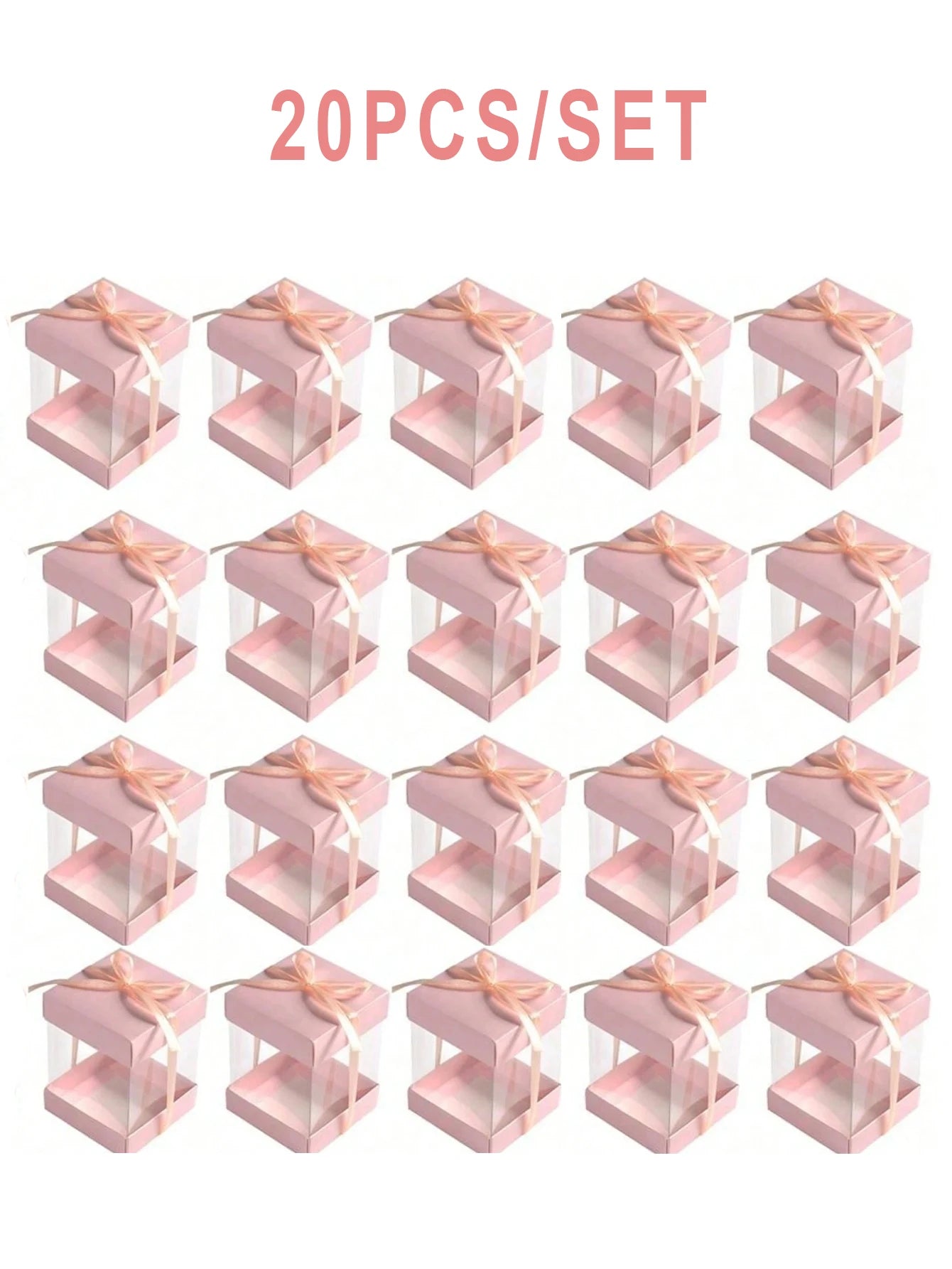 10 transparente PET Geschenkboxen mit goldenem Band, luxuriös und wiederverwendbar