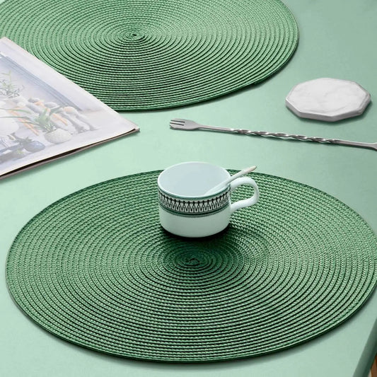Runde Geflochtene Tischsets 1/4/6PCS - Umweltfreundliche Tischmatten
