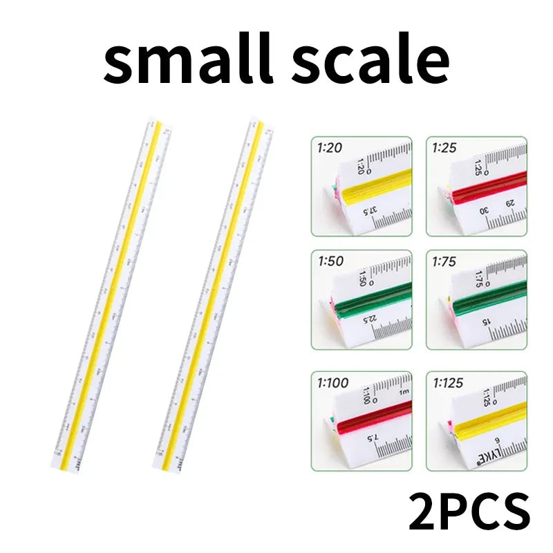 Multifunktionales dreieckiges Lineal 12,5/30 cm für Studenten und Architekten