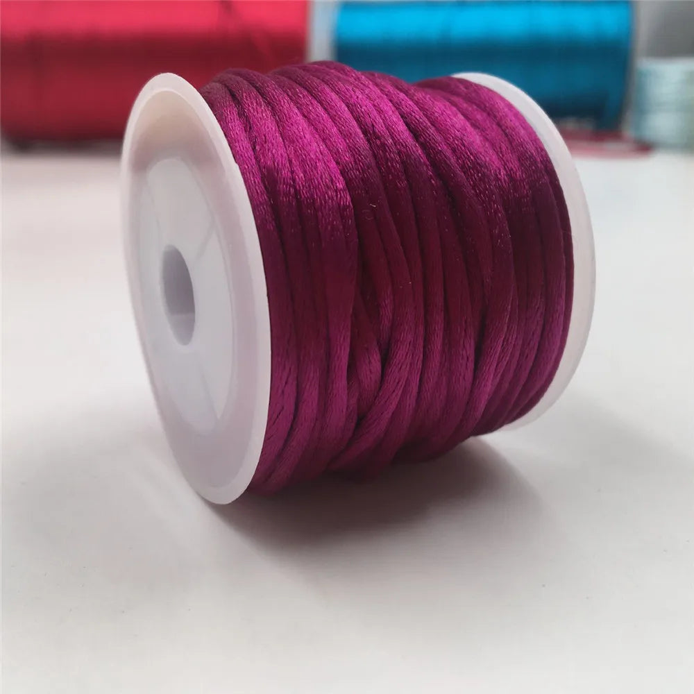 2mm Satinband geflochten Seide Makramee Seil für DIY Armbänder