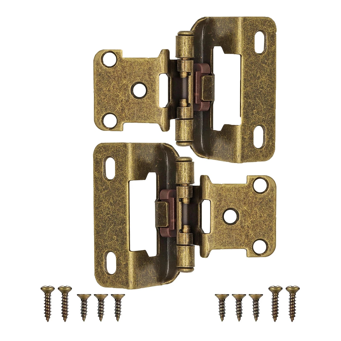 2er Set 1/2inch Overlay Stahlscharniere mit Schrauben Selbstschließend