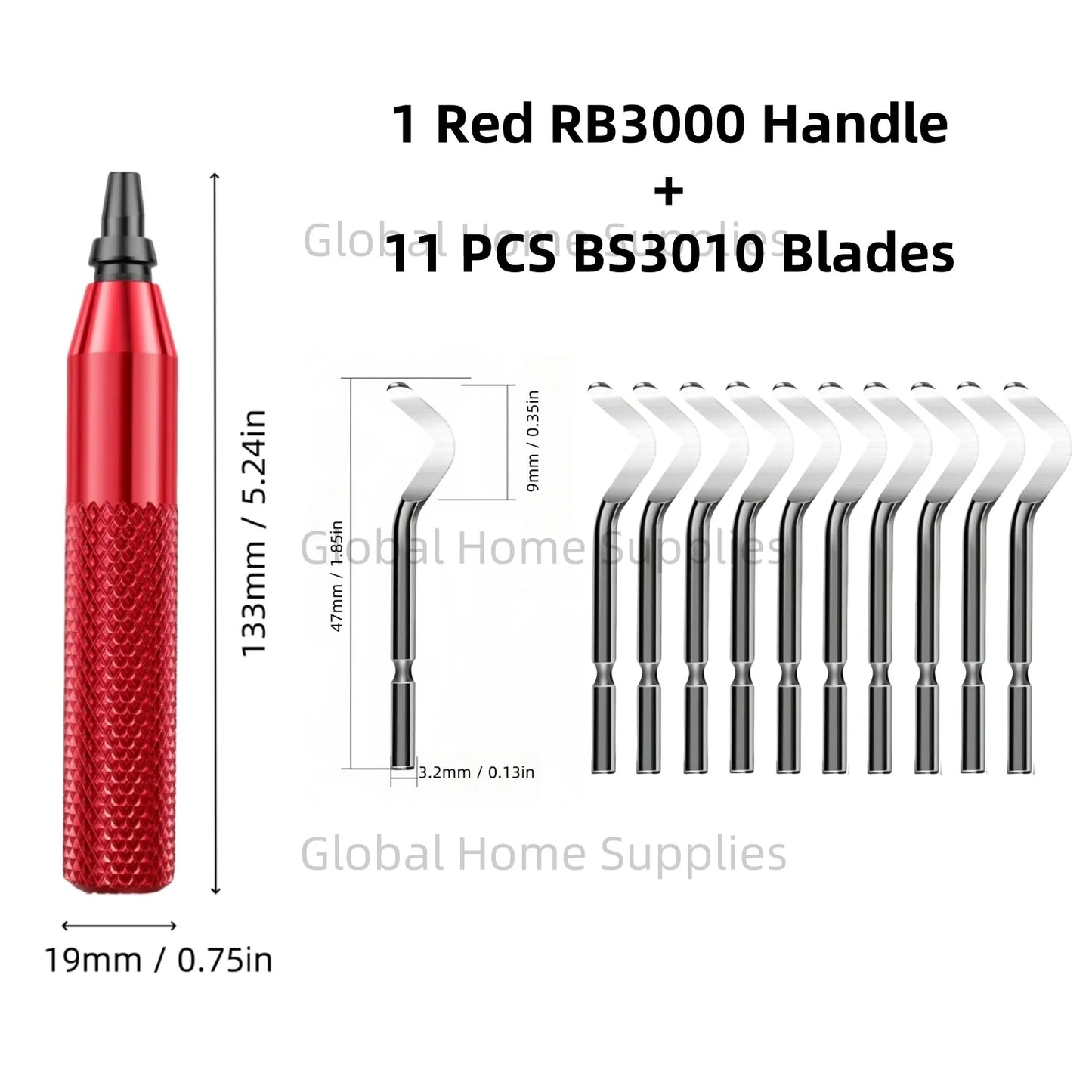Entgratungswerkzeug RB3000 mit 1 oder 11 Schnellarbeitsstahl-Schwenkklingen