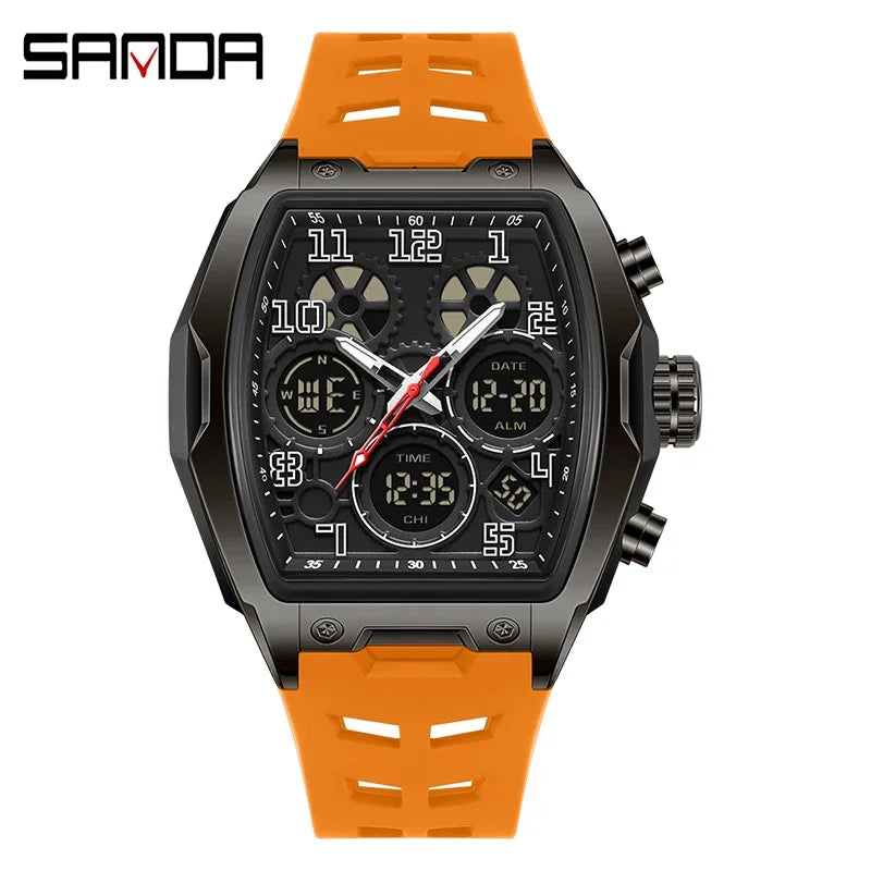 Herren Sportuhr Multifunktional Digital Analog Wasserdicht LED