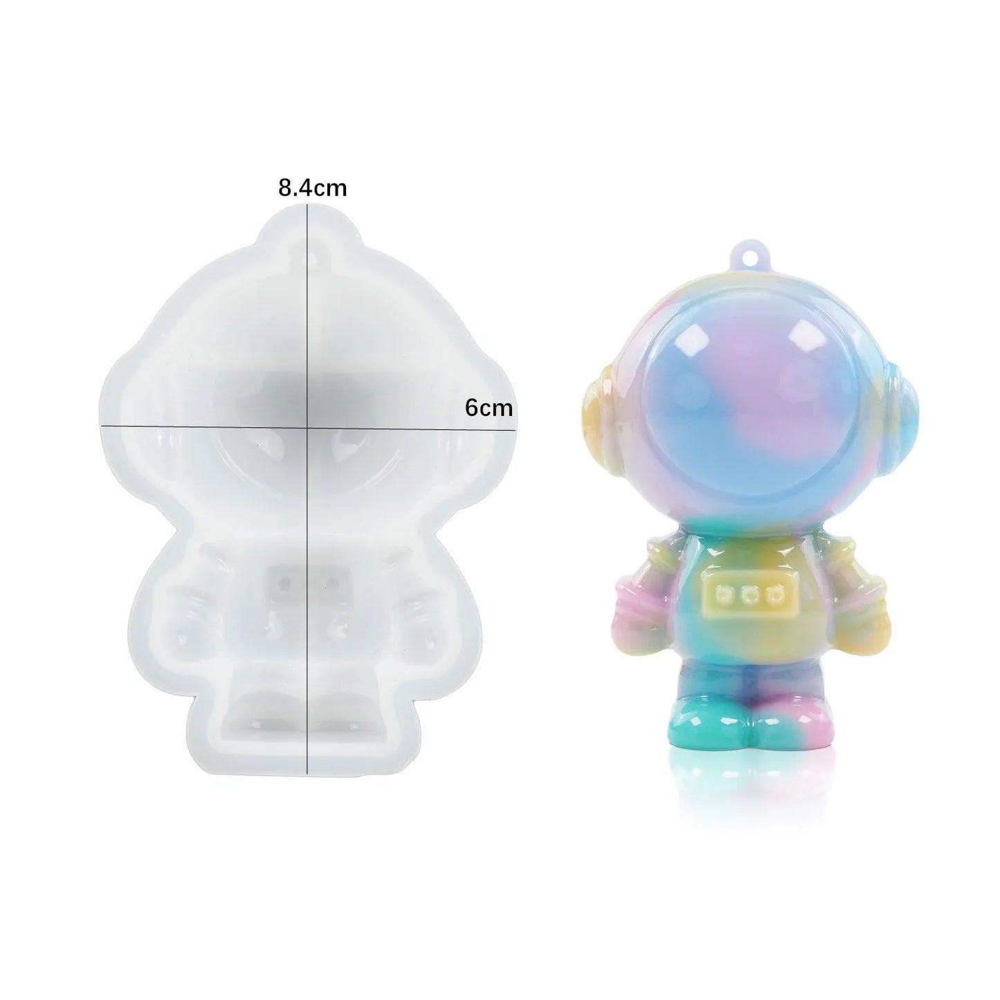 DIY Silikonform 3D Bär Astronaut für Schlüsselanhänger und Anhänger