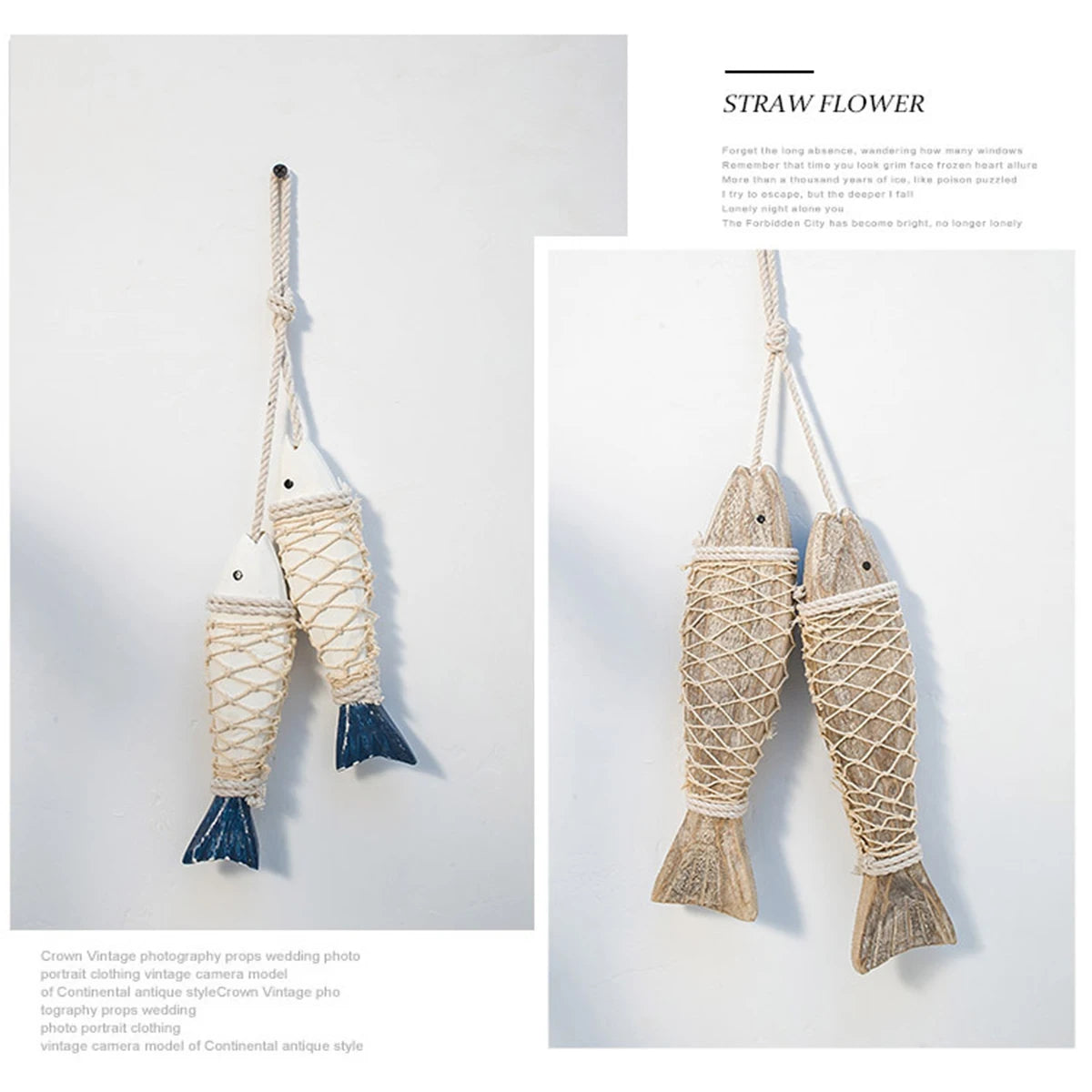 Wanddekoration Holzfisch kreativ