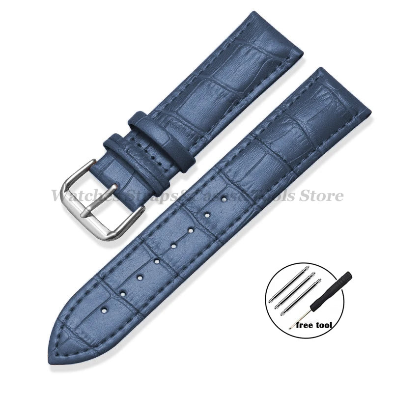 Kalbsleder Uhrenarmband Slub Muster 12-24mm Smartwatch Classic