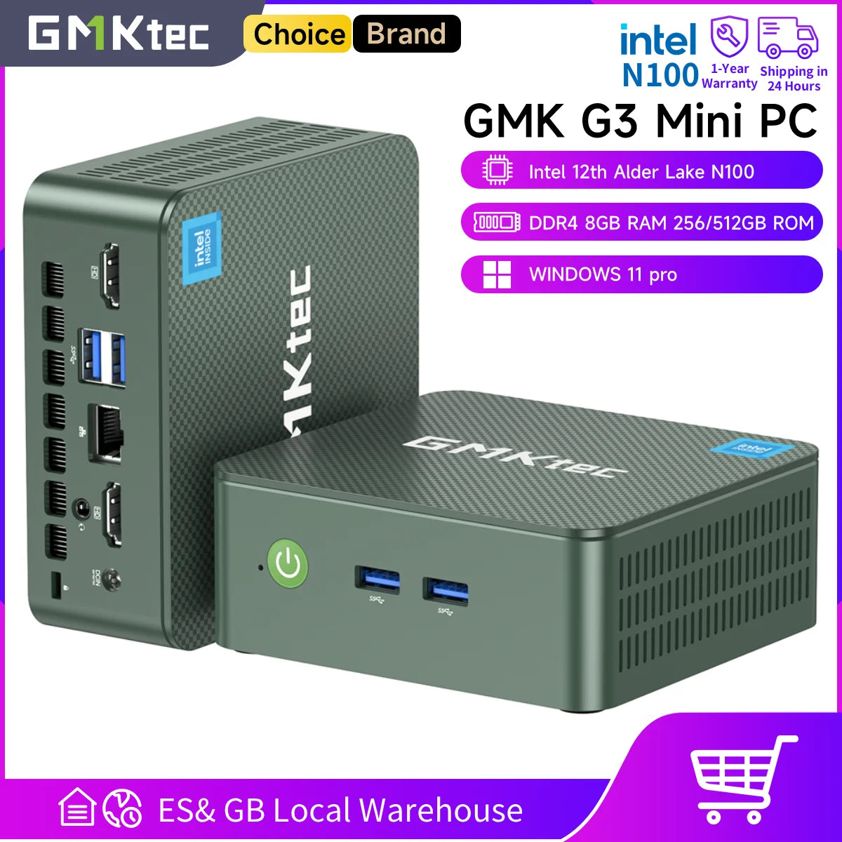 GMKtec G3 Mini PC mit Intel Alder Lake N100 und Windows 11 Pro