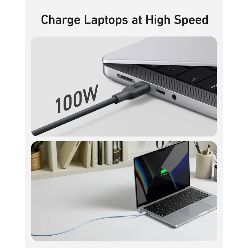 Bio-basiertes USB-C Ladekabel 240W, 1.8m, langlebig - schnellladefähig