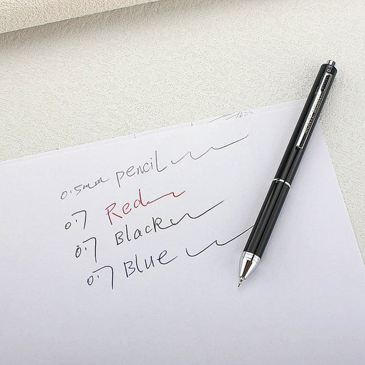 4-in-1 Multifunktions-Luxusstift Metall 3-farbiger Kugelschreiber Druckbleistift