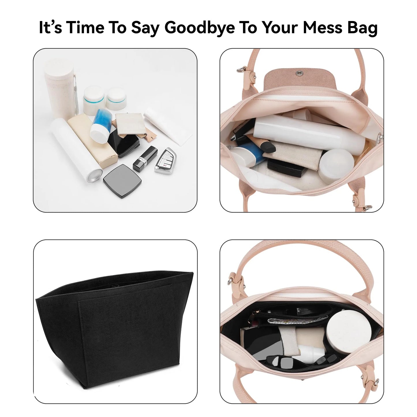 Filz-Einsatztasche Organizer für Handtasche und Geldbörsen-Yabubest - Home & More