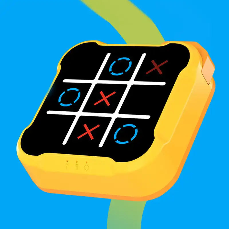 Multifunktionales Tic-Tac-Toe - Schachspiel – Tragbares Lernspiel aus ABS, 9x9 cm