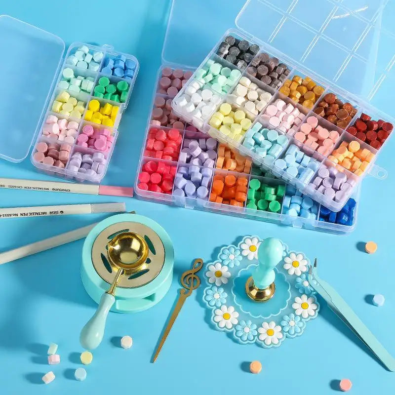 Vielseitiges Wachssiegel Stempelset aus Metall für kreative Dekoration