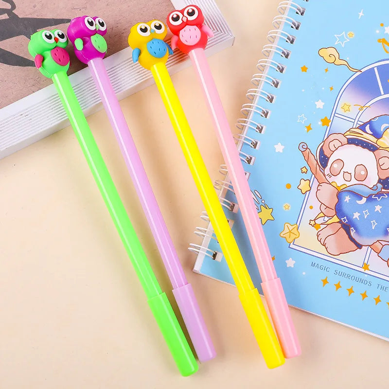 Kreativer bunter Eulen Gelstift 05mm schwarz für Schule und Büro