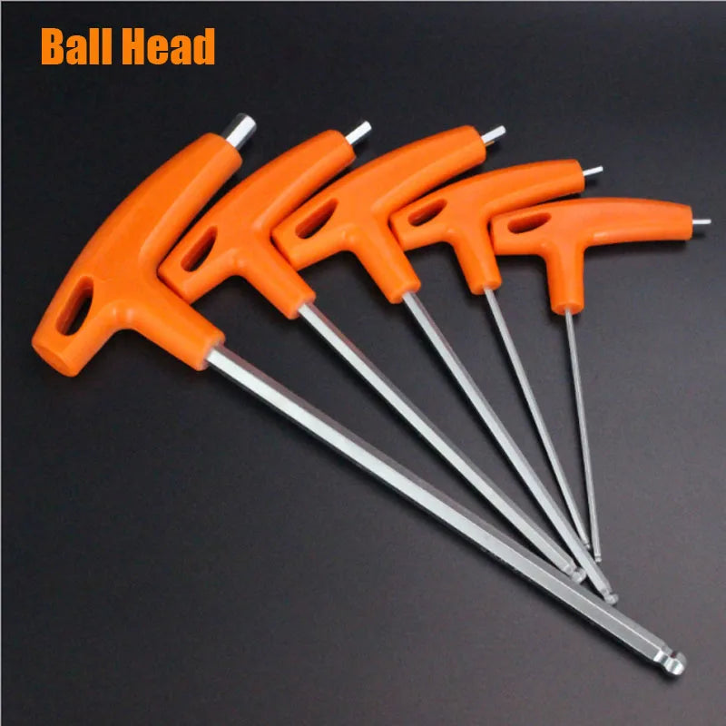 Kugelkopf-Inbusschlüssel-Set mit T-Griff Cr-V-Stahl Sechskantschlüssel