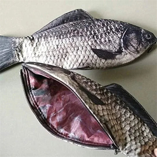 Lustiges Federmäppchen in Fischform aus Stoff – ideal für Bürobedarf