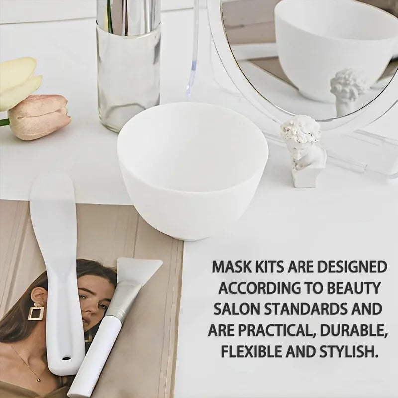 Gesichtsmaske Rührschüssel Set mit Silikon Pinsel und Spachtel