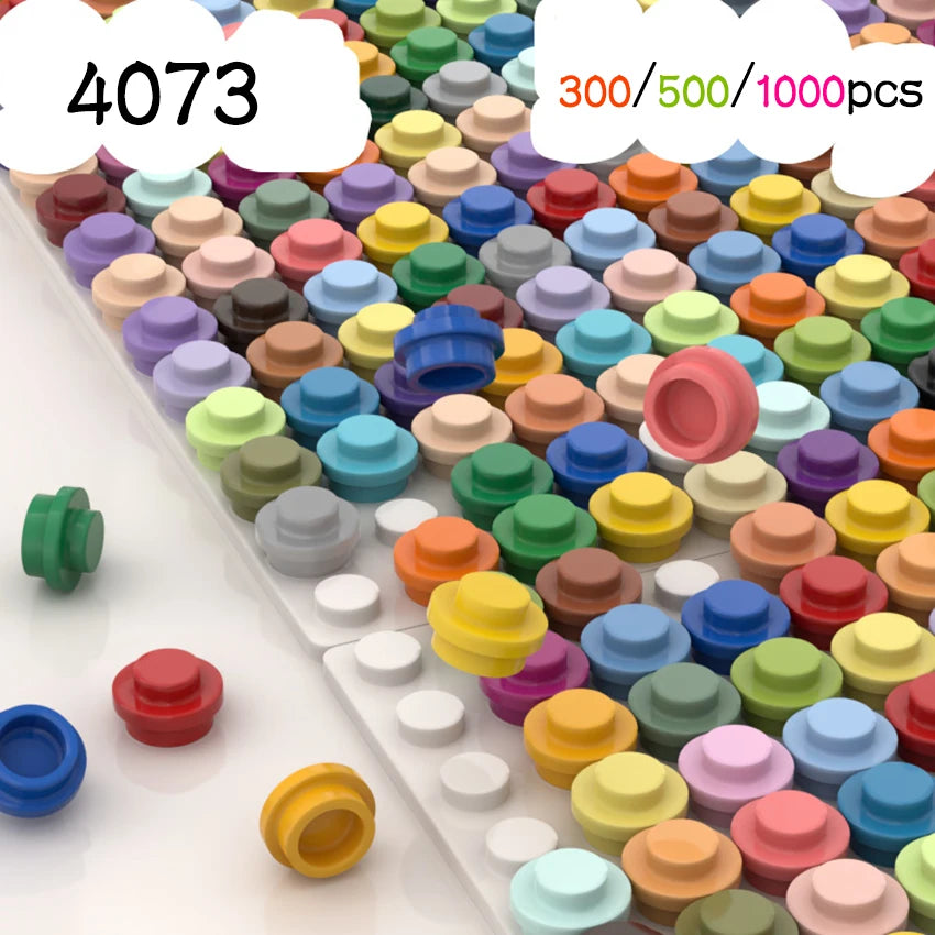 300/500/1000er MOC Bausteine Set - Runde Platten 1x1 Noppen
