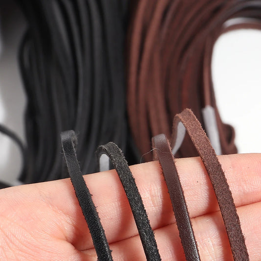 5 Yards 2 mm Dickes Echtes Leder Flaches Lederseil für Schmuck DIY-Yabubest - Home & More