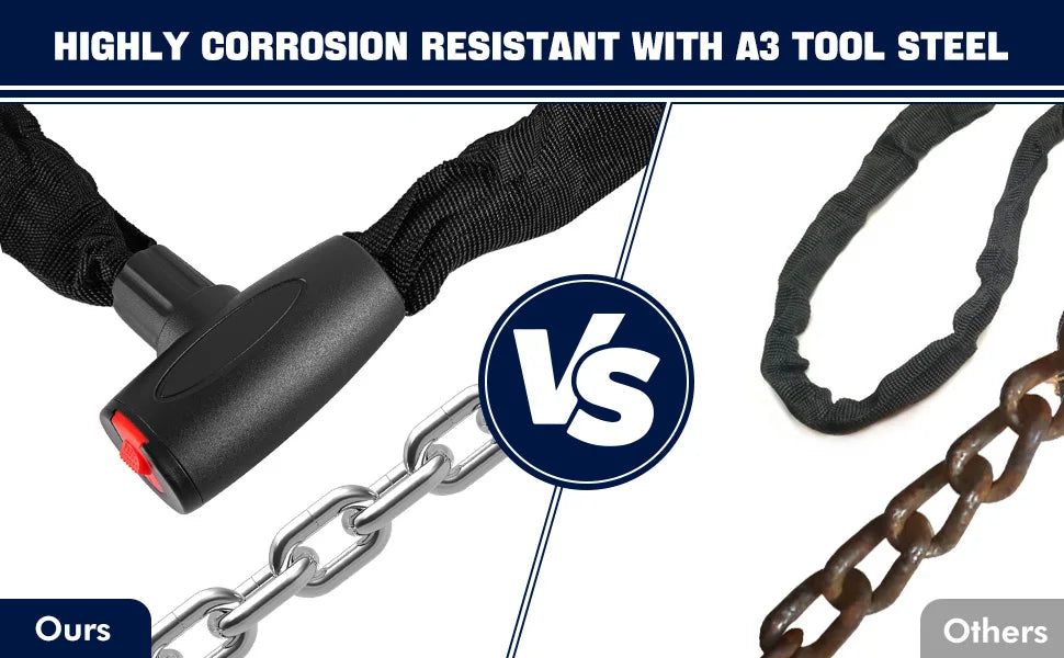 Robustes Fahrradkettenschloss 1 2 m mit verdicktem Stahl