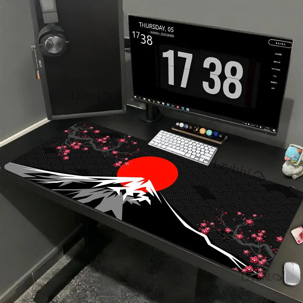 Großes japanisches Sakura Gaming Mauspad für Büro und Spiele